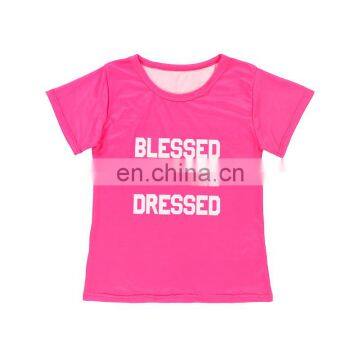 Baby Girls Top Letter Printed Kids Shirt Gir"l Blessed Well Dressed" Kids Shirt Girl Summer Wear