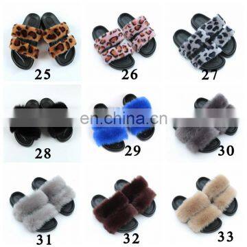New Women's Fur Slippers Ladies Home Fake Fox Fur Flip Flops Slides Sandals Female Cute Fluffy photo-5