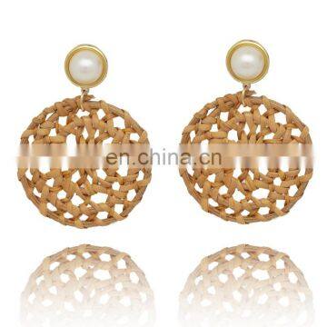 Женские вязаные из ротанга серьги. Стиль ретро. Подвески для девушек и женщин с бахромой и жемчугом. Серьги-капли. Ювелирные украшения Brincos photo-5