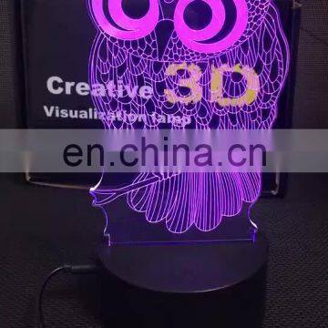 3D LED Night Lamp Hot Sale ABS Touch Base Abstract Spiral Bulb Lamp LED Night Light Table Illusion Decorative Lamp