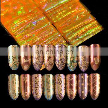 Holographic Gold Nail Foils Mixed 16 Design Gorgeous Nail Transfer Foil