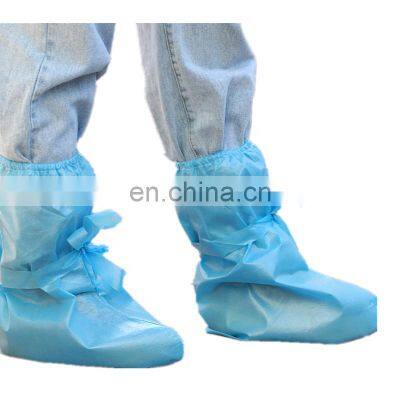 Disposable Waterproof Surgical Isolation Shoe Cover PE Non Woven Medical High Boot Cover Protective PP Personal Care Sgs 2 Years