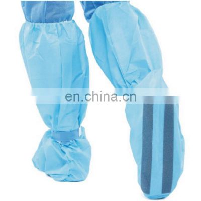 Disposable Breathable Dustproof Overboots Shoe Covers Protectors Hospital Impervious Knee-High Anti Skid Sole Boot Cover