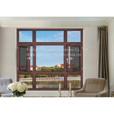 Factory direct sales window casement Aluminium casement window with mosquito netting