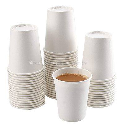 Bio Cups and Dishes Disposable Drinking Cups Paper Cups-compostable and Biodegradable Cups-white Paper Cups, Unprinted Paper Cups, Eco-friendly Coffee Cups 150 ml 6 oz photo-3