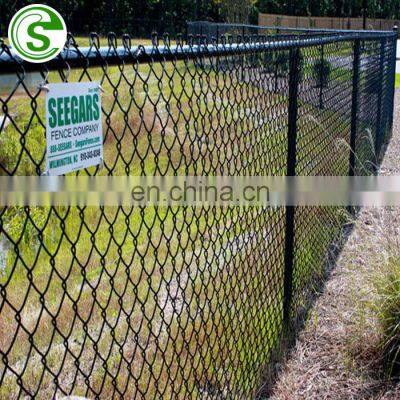 Industry Chain Link Fence 8 Gauge  PVC Coated Chain Link Iron Wire Mesh Fence