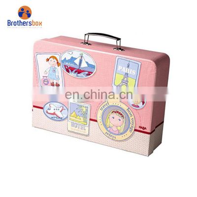 Handmade small cardboard suitcase shaped gift box paper suitcase boxes