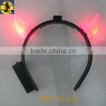 Fashion Red Ox Horn Headband with LED