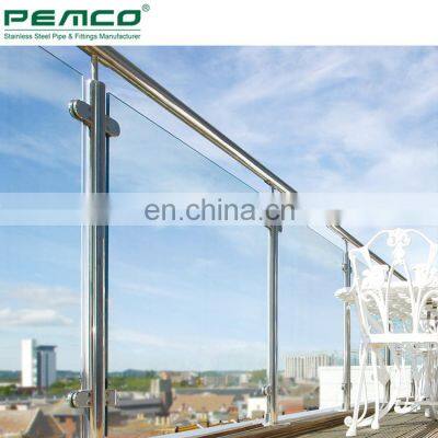 Morden Handrail Design Clear Glass Indoor ASTM Stair Stainless Steel Handrail photo-5