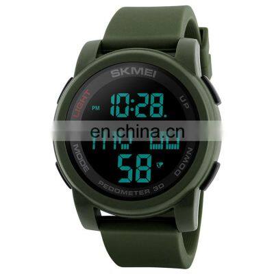 Fashion men digital sport pedometer skmei 1317 watches 50 meters waterproof rubber watch band