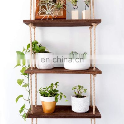 Rustic Wall Mounted 3 tiers Floating Corner Shelves