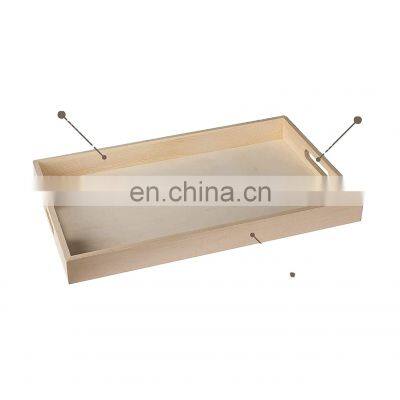 Wooden Nested Serving Trays Five Piece Set Of Rectangular Shape