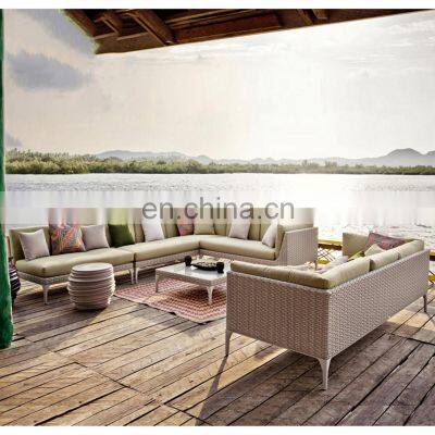 rattan wicker style patio outdoor garden indoor sofa set furniture sets waterproof rattan u sofa