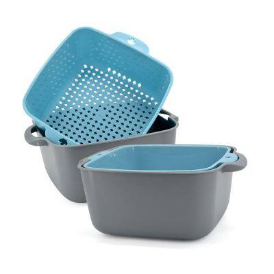 Kitchen Accessories Home and Kitchen Gadgets Drain Basket For Cleaning,Draining and Double Layer Storing Fruits and Vegetables drain basket