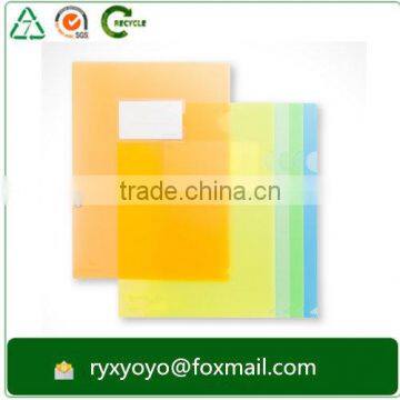 high quality L shaped a4 size clear pocket folder with ultrasonic welding