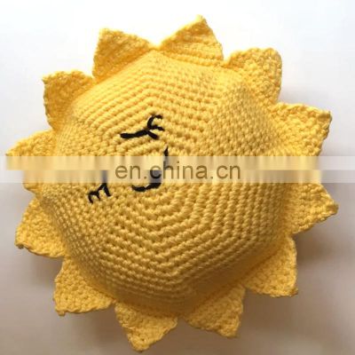 Hot Selling Yellow Sun Crochet Circular Pillow Sleepy Sunshine Pillow Bohemian decoration in Vietnam