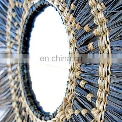 New Desgin Black Home Natural Seagrass Mirror Decor Wall Mirror Decor Art Decor Manufacturer Vietnam Supplier photo-5
