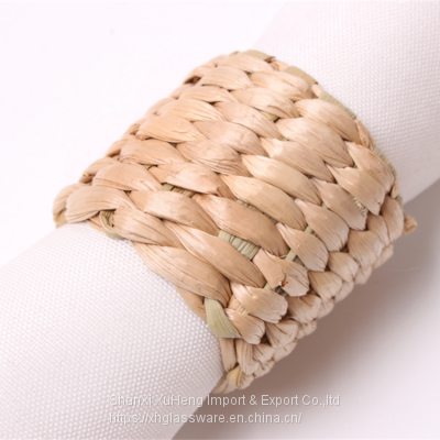 Hand Woven crafts Natural Water Hyacinth Napkin Rings for Banquet Rustic Wedding