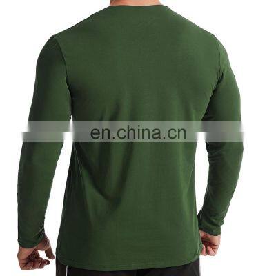 Men's Outdoor Sports Fitness Wear Cotton Slim Fit Pullover Crewneck Sweatshirt Casual Blank Custom Man Gym Long Sleeve T Shirts photo-5