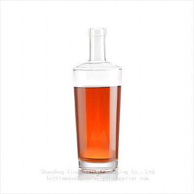 750 ML 620g Customized Round Shape Super Flint Glass Bottle for Vodka Gold Supplier SinoBottles Packaging photo-4