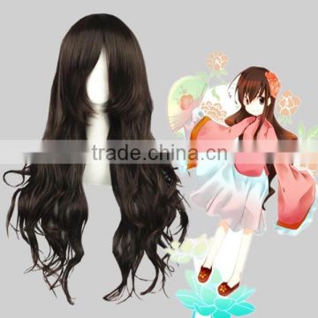 High Quality 65cm Medium Long Curly NO.6 ORIGINAL SOUNDTRACK wig Inukashi Dark Brown wig Synthetic Anime Wig Cosplay Hair Wigs