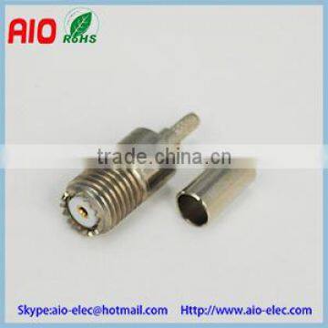 mini UHF female CRIMP solder type RF wire connectoR