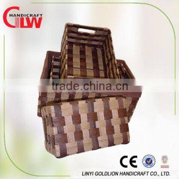 brown paper rope basket, paper storage basket, handmade paper basket