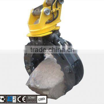 Rotating rock grapple for 24-30 tons excavator