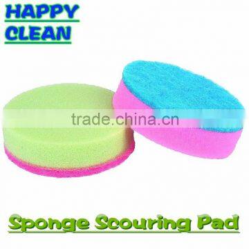 Round Shape Sponge Scouring Pad/ Kitchen Cleaning Sponge Scrub