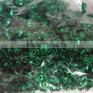 DARK GREEN COLOR 6MM ROSE SHAPE ALUMINUM FOIL BEADS