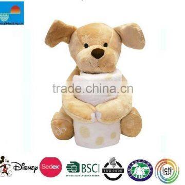 Plush Dog Blanket Set/animal Blanket Set/baby Blanket With Plush Dog Toy photo-2