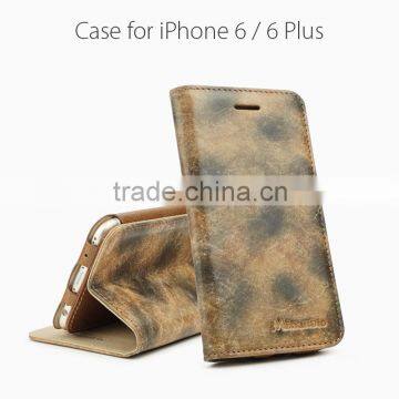 Genuine leather phone case for iphone 6 / 6 plus, mobile phone case with card slots