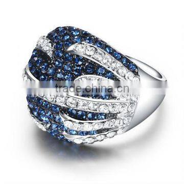 new design stylish white gold crystal turkish man ring