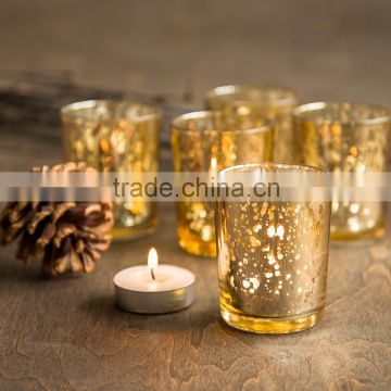 2016 top sale! gold mercury glass candle jar for wedding table