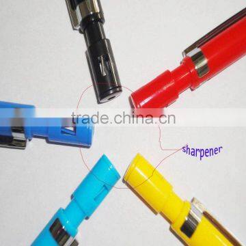 2mm lead Click- push plastic pencil with sharpe