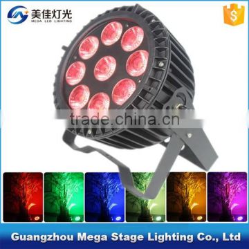 9pcs rgbwa uv 6in1 ip65 waterproof outdoor par can led light