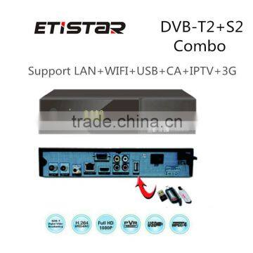 1080p full hd digital dvb-s2 dvb-t2 combo Set top box satellite receiver Supporting USB WiFi IPTV