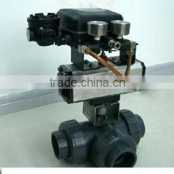 Pneumatic Actuator With UPVC 3 Way Ball Valve