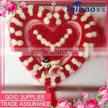 Floral supplies large PE foam rose flower heart shape wedding decoration