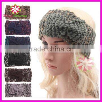 Girls crochet headwraps turban headband, knit crochet bow headband