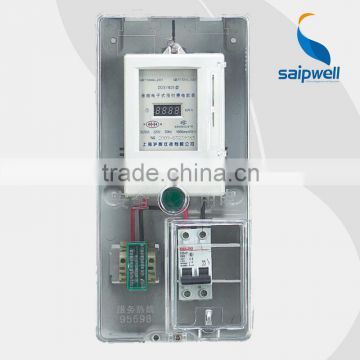 SAIP/SAIPWELL Single-Phase Circuit Prepaid Clear Plastic Waterproof Electric Meter Box