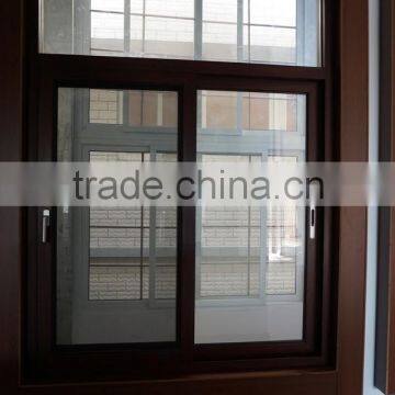 aluminum casement window type with wood and white color