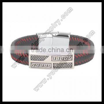 Stainless Steel Leather Bracelet Wholesale Leather Cuff Bracelet photo-2