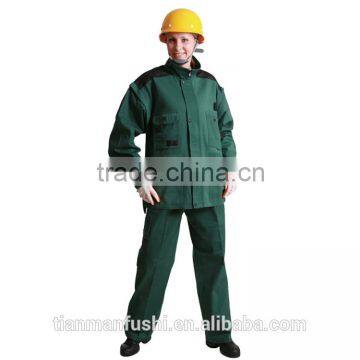 2015 Quality Green Workwear Suit For Women Custom Cheap Factory Uniforms Woking Clothes