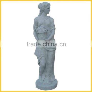 Flower Girl Polished Natural Granite Figure Statue