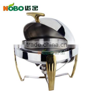 Round Shape Stainless Steel Roll Top Buffet Food Warmer Chafing Dish