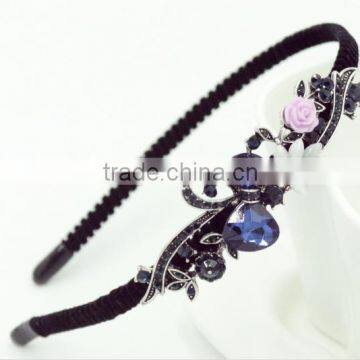 latest china wholedale clear plastic crystal stone headbands for girls