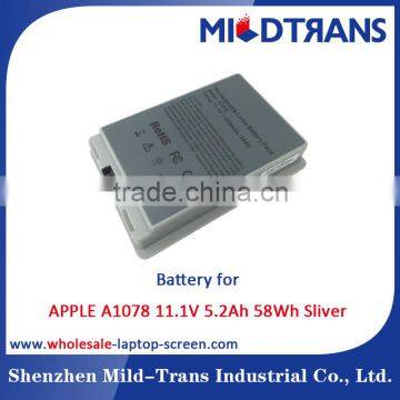 High Quality Laptop Battery for APPLE A1078 11.1V 5.2Ah 58Wh Sliver