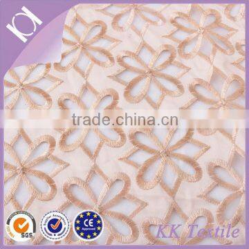 Geometric pattern embroidery design high quality african french organza lace fabric