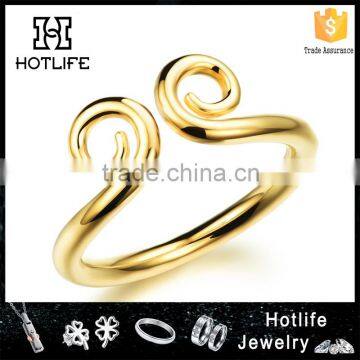 2016 Latest Elegant Simple Design Gold Rings Without Stones Hoop Ring